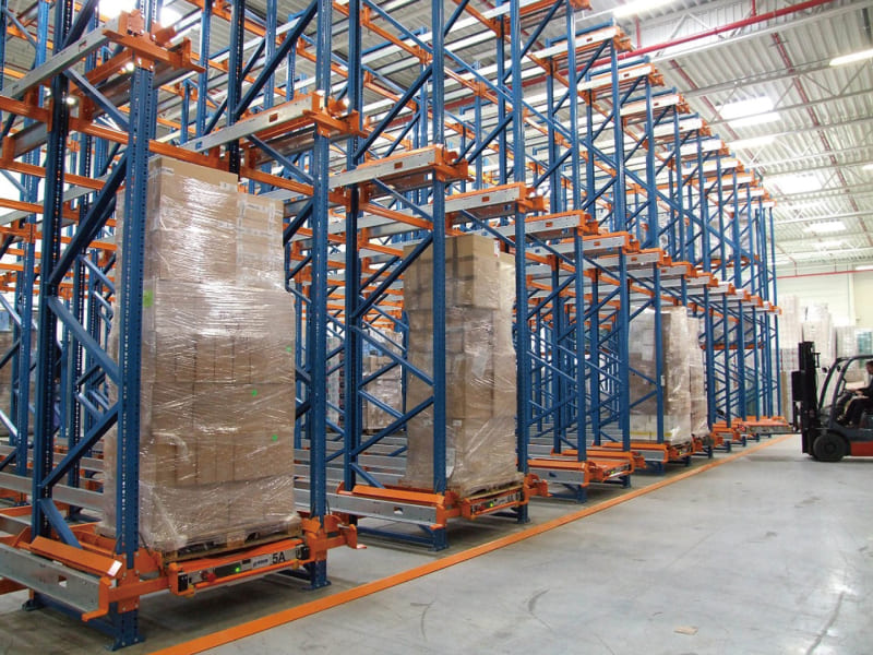 A pallet shuttle system in warehouse for reference 